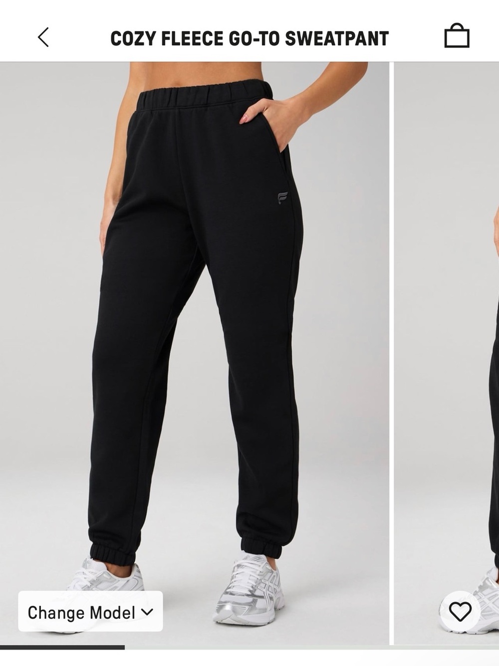 NWT Fabletics Cozy Fleece Go-To Sweatpant - Black